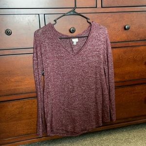 Maroon long sleeve shirt